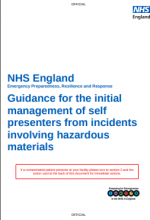 NHS England Emergency Preparedness, Resilience and Response (EPRR): Guidance for the initial management of self presenters from incidents involving hazardous materials